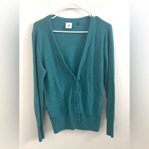 Cabi Womens Sweater Cardigan Tearoom Teal M Layering Button-Up Top #3018 Office